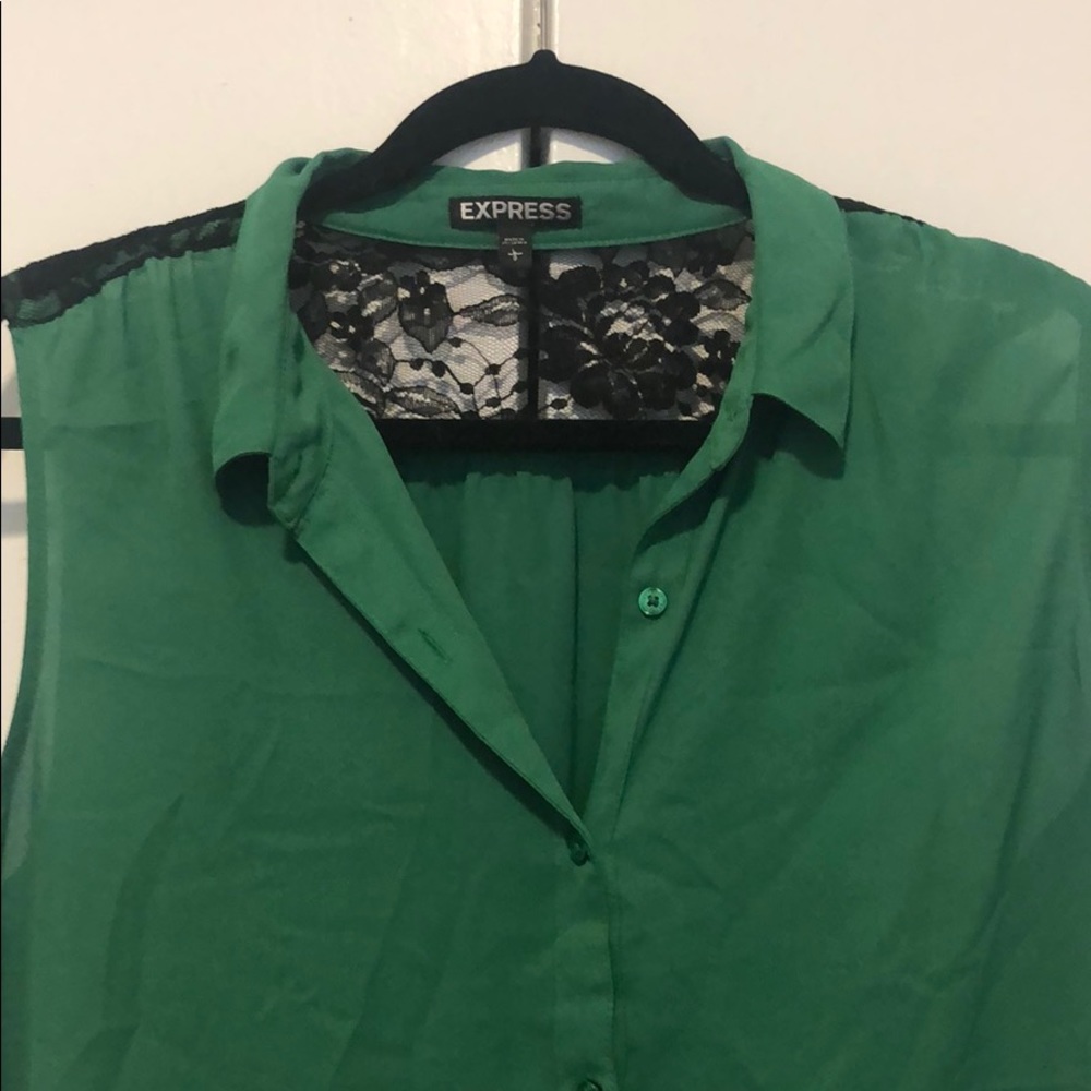 Express Emerald button down Tank - Picture 2 of 3